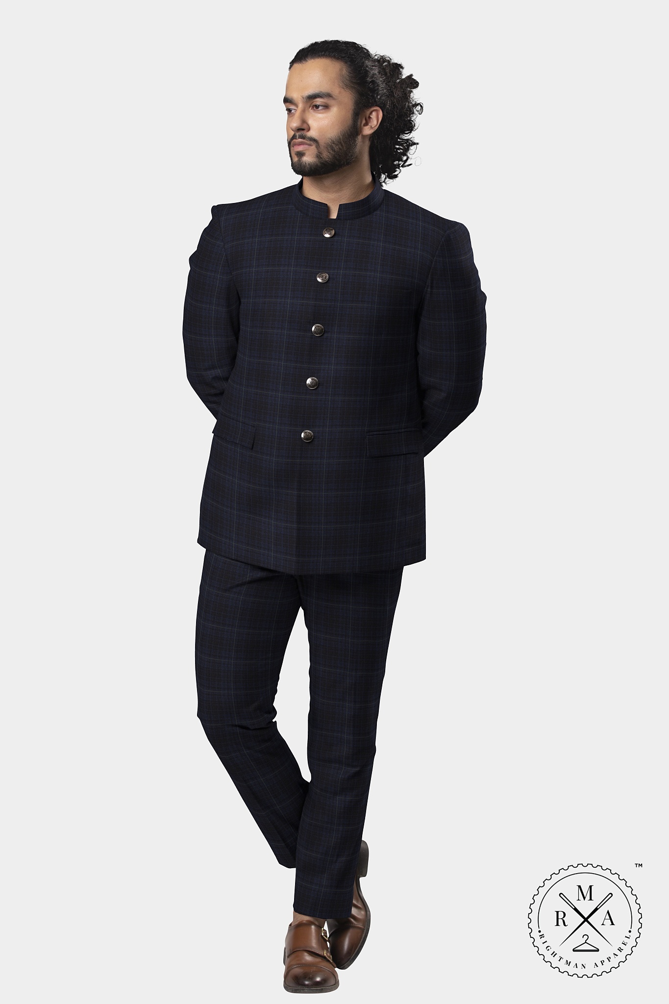 Black Russian Colour Jodhpuri Suit SU337